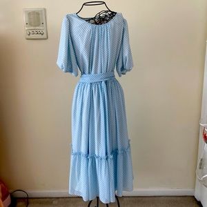 RACHEL PARCELL BLUE GINGHAM DRESS